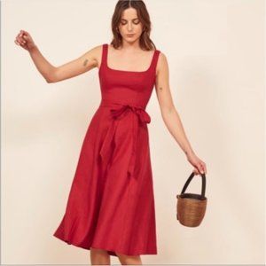 Reformation - Garten Dress- Cherry - Size Small